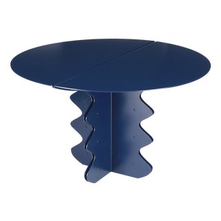 Round Wave Modern Metal Side Table For Sale