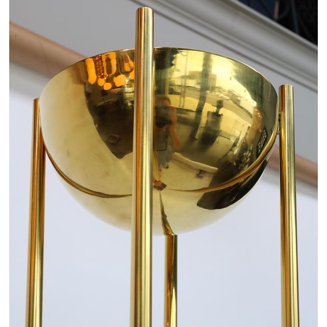 Mid-Century Modern Pair of Adesso Imports Brass Torcheres Floor Lamps For Sale - Image 3 of 5