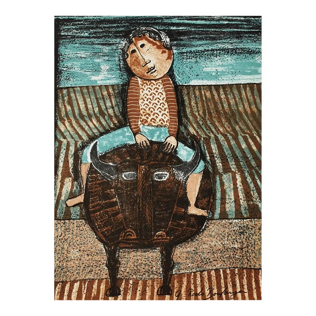 1973 Graciela Boulanger Original Lithograph Untitled 7 For Sale