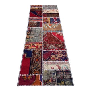 Mid 20th Century Red Oushak Anatolian Floral Runner For Sale