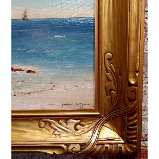1920s California Turquoise Beach by Dedrick Stuber For Sale - Image 4 of 8