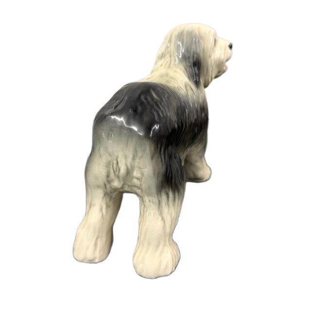 Vintage Mid-Century Coopercraft Ceramic Old English Sheepdog Figurine - England For Sale - Image 4 of 5