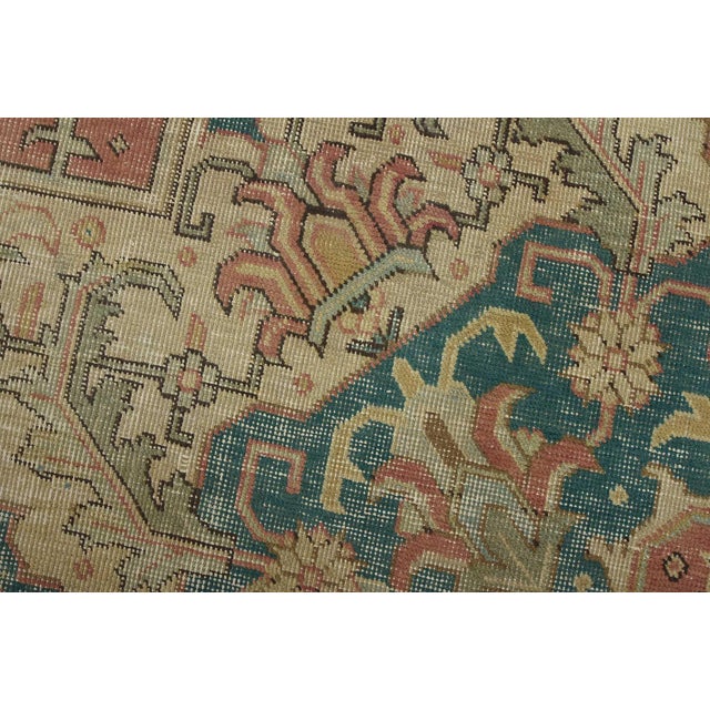 Tabriz Rug 9’8” X 12’8” Pink Wool Vintage Distressed Hand-Knotted Carpet For Sale - Image 4 of 15
