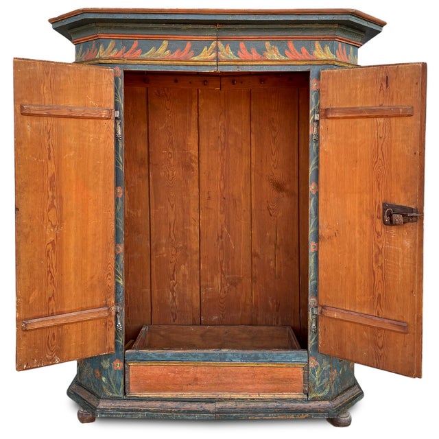 Blue Cupboard with Sunflower Paintings For Sale - Image 3 of 18