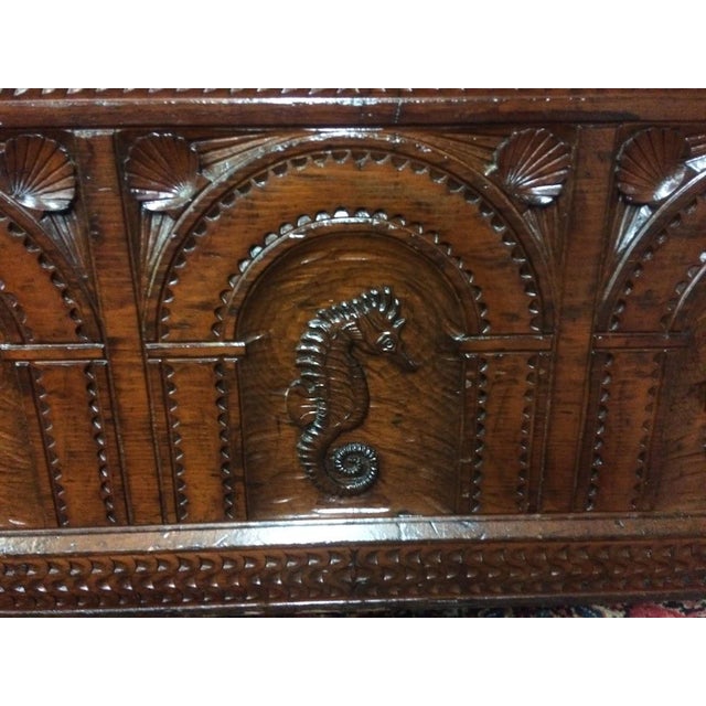 Item: Vintage Carved Blanket Chest made by the John L. Waldo Company of Dartmouth, MA. Age & Condition: Circa 1940-1950....