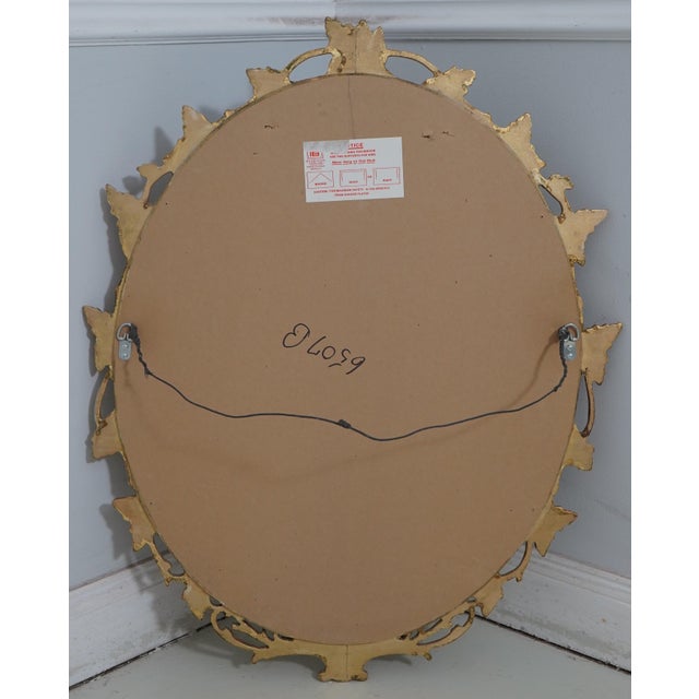 Friedman Brothers Ornate Gold Frame Oval Wall Mirror For Sale - Image 9 of 10