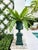 Green Vintage Neoclassical Cast Iron Garden Urn on Wreath Pedestal - Hunter Green For Sale - Image 8 of 12