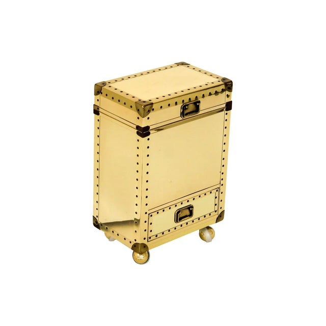 1970s Brass Clad Storage Chest For Sale - Image 4 of 7