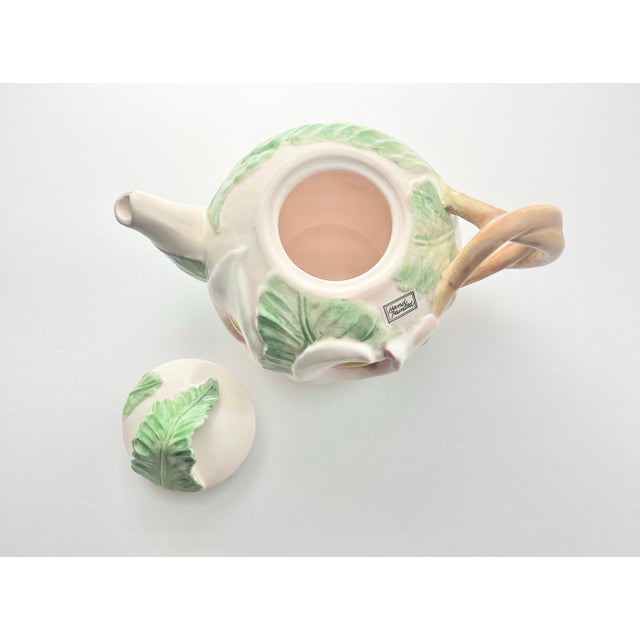 1980s 1980s Fitz & Floyd “Calla Lilly of the Valley” Ceramic Tea Service Set - 4-Piece For Sale - Image 5 of 12