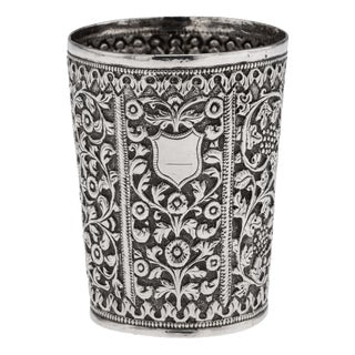 Antique 19th Century Indian Kutch Silver Beaker, 1890 For Sale