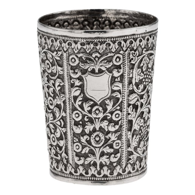 Antique 19th Century Indian Kutch Silver Beaker, 1890 For Sale