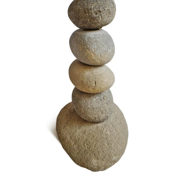 Early 21st Century Organic Modern Vintage Stacked River Rock Bistro Table For Sale - Image 5 of 6
