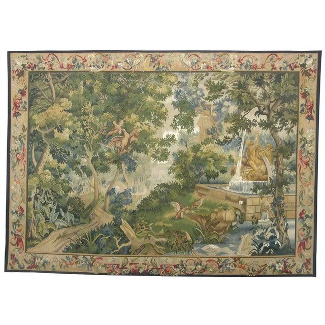 Vintage Tapestry With Birds For Sale - Image 4 of 9
