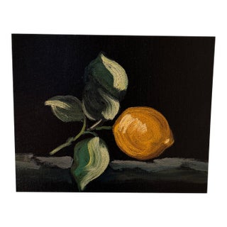 Lemon Dark Academia Still Life Oil Painting by Michael W. Gioffredi For Sale
