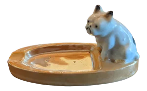 1920s Alfredo Ravasco Inspired Lusterware Bulldog Ashtray
