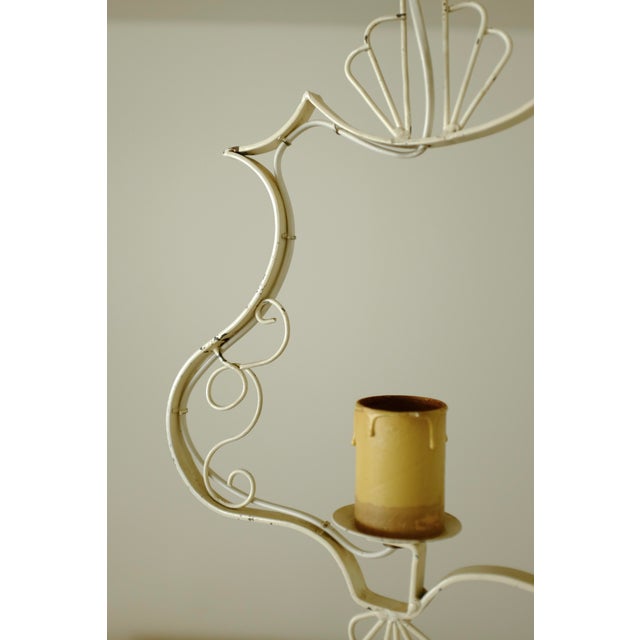 1950s White Painted Metal Pendant For Sale - Image 4 of 10
