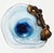 20th Century Modern Filip Ravert Blue Hand-Blown Art Glass and Bronze Overlay Centerpiece Bowl For Sale - Image 4 of 8
