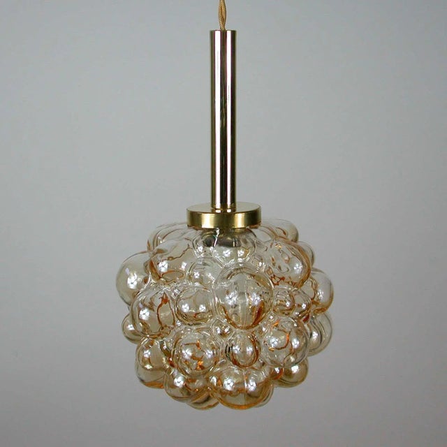 Metal Mid-Century Amber Bubble Pendant by Helena Tynell for Limburg, 1960s For Sale - Image 7 of 12