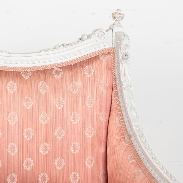 Late 19th Century Pair of 20th Century Swedish Gray Painted Gustavian Armchairs For Sale - Image 5 of 14