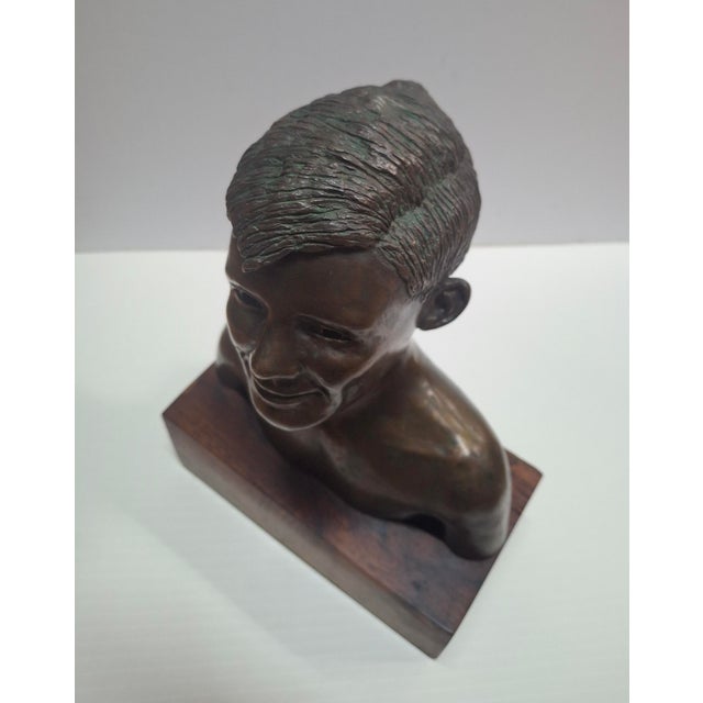 Rex Dietderich (American, 20th C.) "Frank, Age 14" Original Bronze Sculpture For Sale - Image 10 of 11