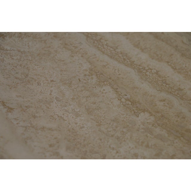 1980s Mid-Century Italian Postmodern Beige Marble Dining Table For Sale - Image 13 of 18