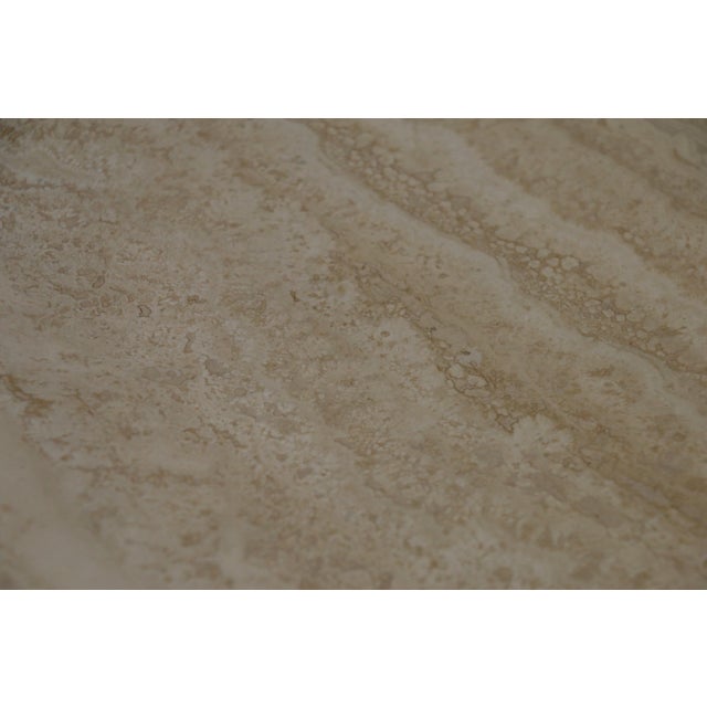 1980s Mid-Century Italian Postmodern Beige Travertine Dining Table by Stone International For Sale - Image 13 of 18