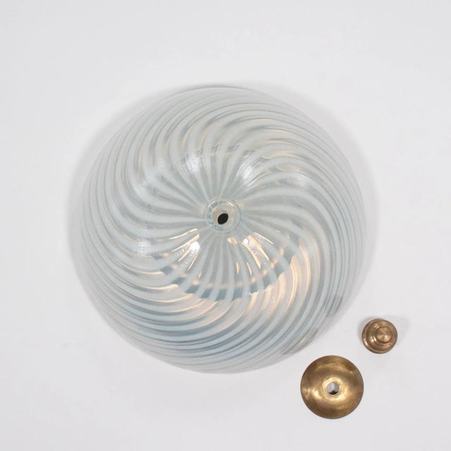 Mid-Century Opaline Filigrana Murano Chandelier For Sale - Image 14 of 18