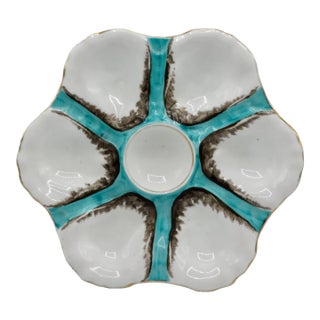 Mid Century French Porcelain Oyster Plate For Sale