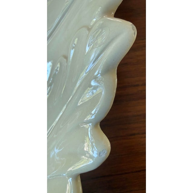 Ceramic Vintage 1970s Large Ceramic Leaf Shaped Tray or Platter For Sale - Image 7 of 7