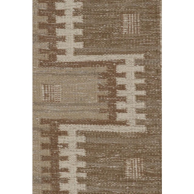 Rug & Kilim Rug & Kilim's Scandinavian Style Custom Flatweave Rug With Beige Geometry For Sale - Image 4 of 10