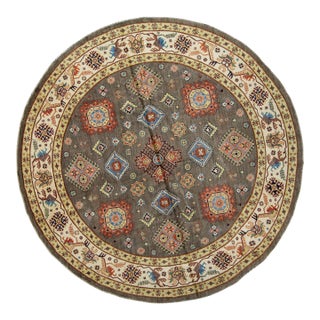 Oriental Hand Knotted Round Rug 9' x 9'1" #17102 For Sale