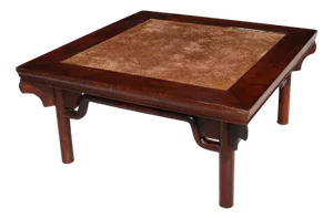 Chinese Rattan Top Kang Table, 1880s