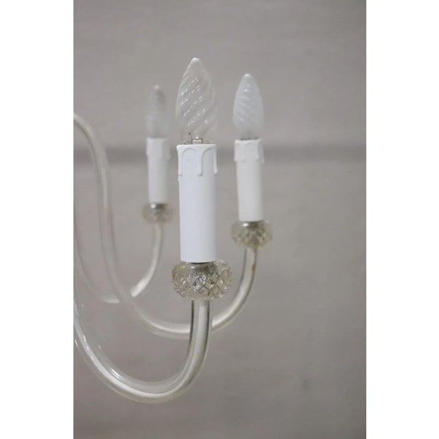 Vintage Transparent Murano Glass Chandelier, 1980s For Sale - Image 10 of 12