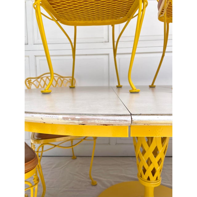 Vintage MidCentury Woodard Yellow Dining Table Set of 7 Chairish