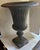 A great find. Cast iron classic design garden urn with fluted stem and beautiful scalloped top.