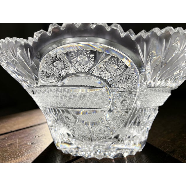 Glass Bohemia Crystal Centerpiece, 1980s For Sale - Image 7 of 14