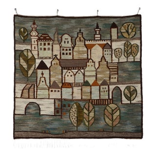 Large Architectural Kilim Tapestry by Piotr Grabowski, 1970s For Sale