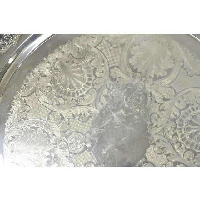 Vintage Wallace Harvest Silver Plated Grapevine Punch Bowl Set With 12 Cups & Tray For Sale In Philadelphia - Image 6 of 13