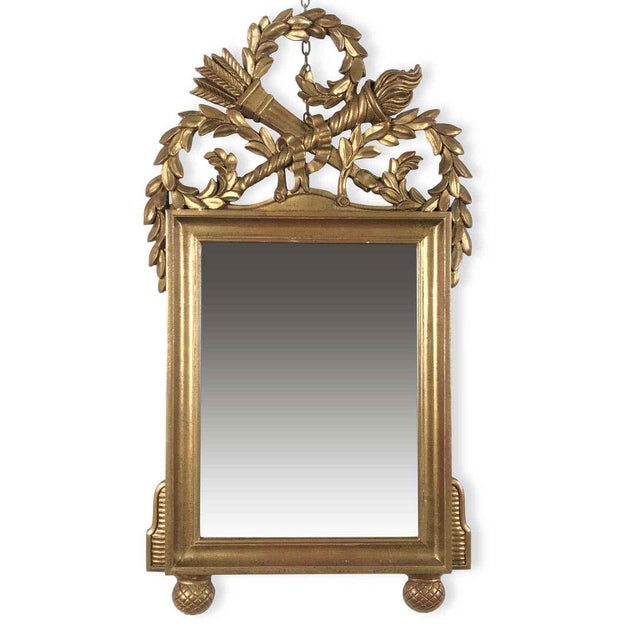 Empire Carved Golden Mirror, 1980s For Sale - Image 10 of 10