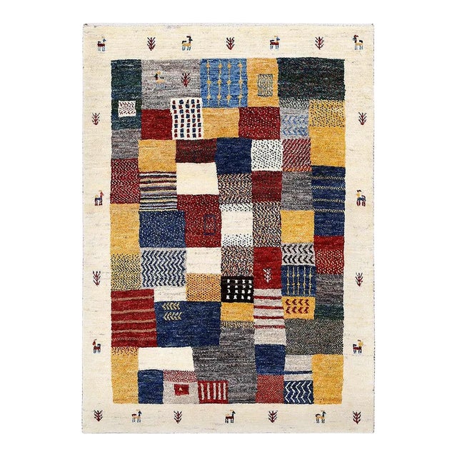 Fine Hand Knotted Persian Gabbeh For Sale