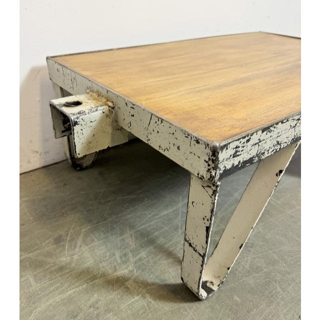 Wood Industrial Grey Coffee Table Cart, 1960s For Sale - Image 7 of 18
