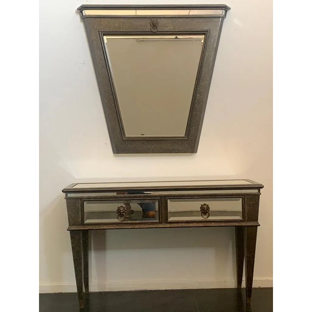 Gorgeous console table by the Lam Lee Group of Dallas, the style harks back to 1940s French eclecticism. The material is...