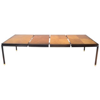 Danish Mid-Century Modern Large Two-Tone Dining Room Table with 2 Leaves For Sale