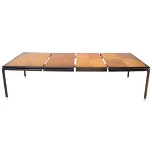 Danish Mid-Century Modern Large Two-Tone Dining Room Table with 2 Leaves