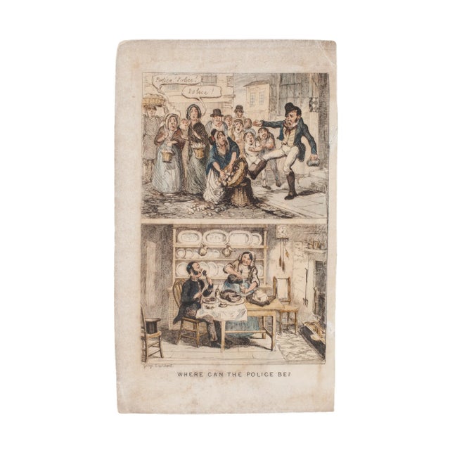 George Cruikshank, Where Can the Police Be?, Etching, 19th Century For Sale - Image 3 of 3