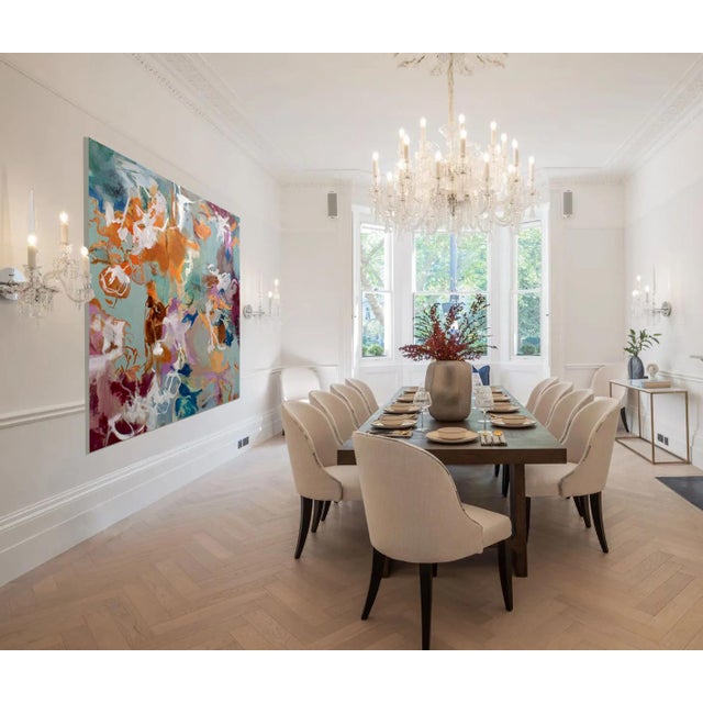 This large-scale oil and mixed media painting on canvas by Susan Foley is named "Birdsong" and was inspired by the...