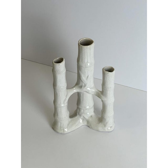 Victorian Bamboo-Form Spill Vase in Craquelure Stoneware, England, 1890 For Sale - Image 5 of 10