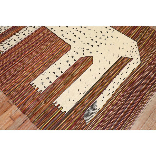 Late 20th Century Lion Persian Kilim Wall Hanging - 4'9" x 7'7" For Sale - Image 18 of 18
