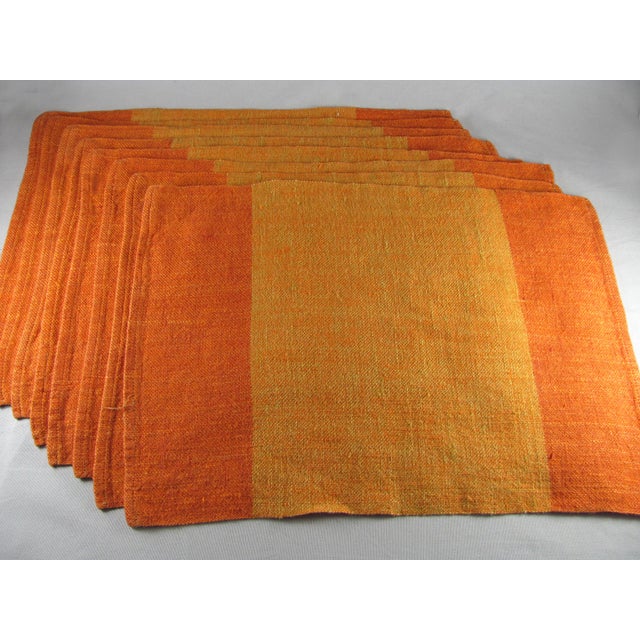 Ritva Puotila for Dansk Finnish Accent Orange Linen Placemats Set of