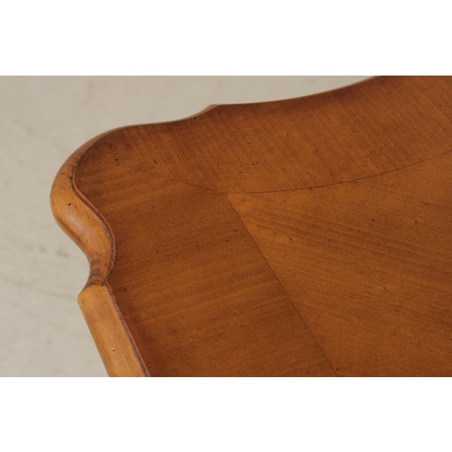 Satinwood Finish Pedestal Dining Room Table W. Paw Feet For Sale - Image 14 of 18